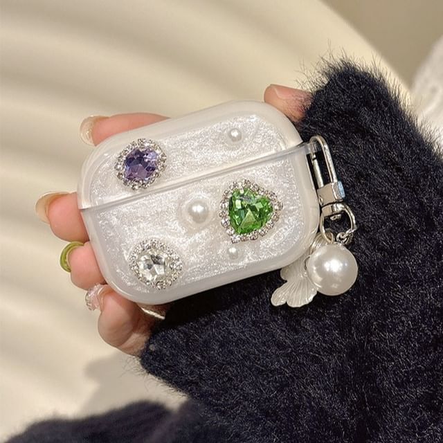 Rhinestone AirPods / Pro Earphone Case Skin with Charm