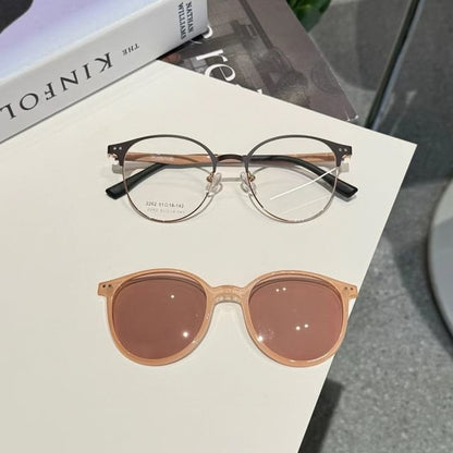 Glasses Clip Sunglasses Metal Round On With