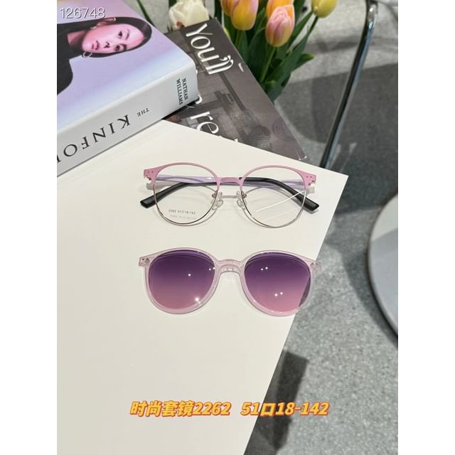 Glasses Clip Sunglasses Metal Round On With