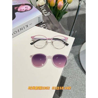 Glasses Clip Sunglasses Metal Round On With