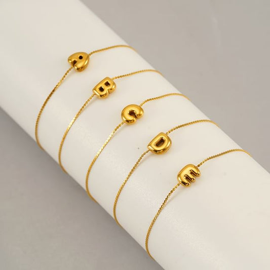 Alphabet Stainless Steel Chain Bracelet