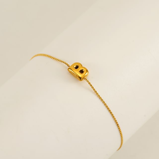 Alphabet Stainless Steel Chain Bracelet