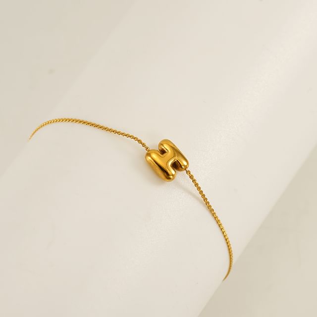Alphabet Stainless Steel Chain Bracelet
