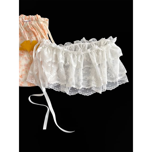 Layered Lace Decorative Hem Top
