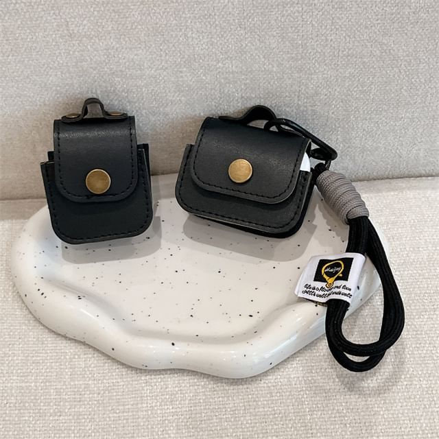 Faux Leather AirPods / Pro Earphone Case Skin with Strap