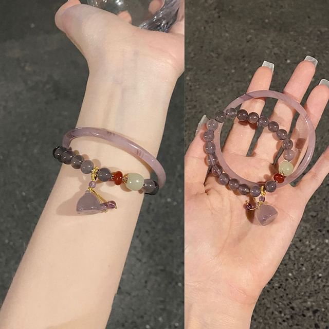 Set: Gemstone Bracelet + Bangle