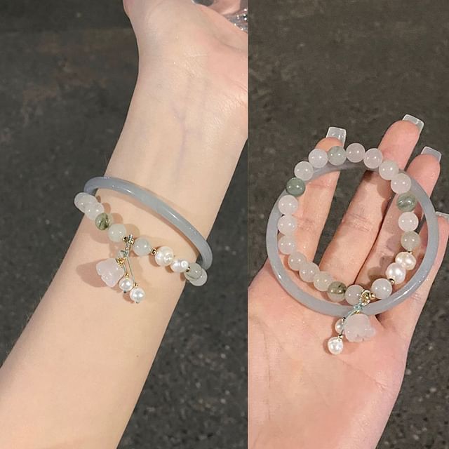 Set: Gemstone Bracelet + Bangle