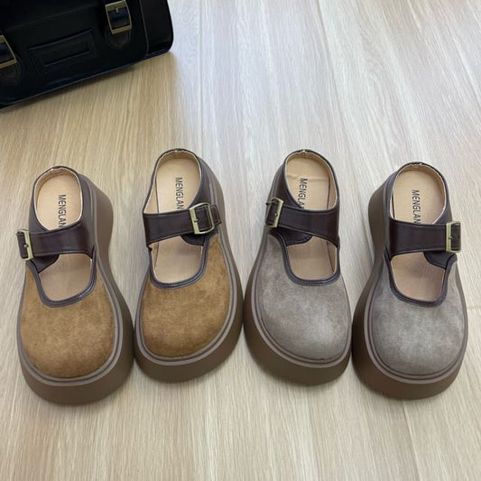 Faux Leather Mary Jane Shoes
