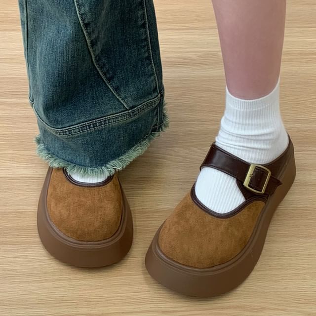 Faux Leather Mary Jane Shoes