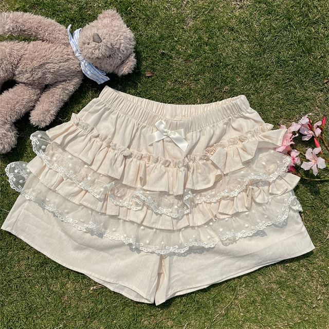 Ruffled High-Rise Mini A-Line Skirt with Elegant Trim