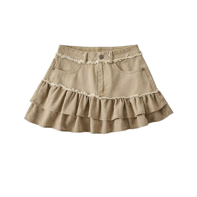 Denim Mini Skirt with High Rise