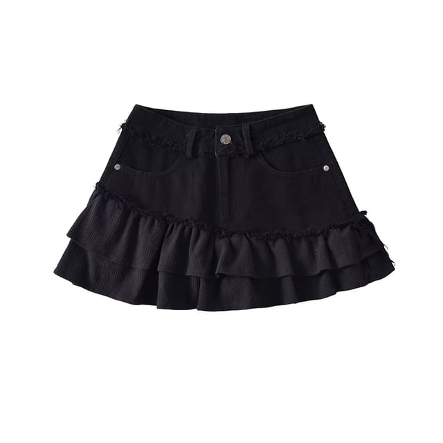 Denim Mini Skirt with High Rise