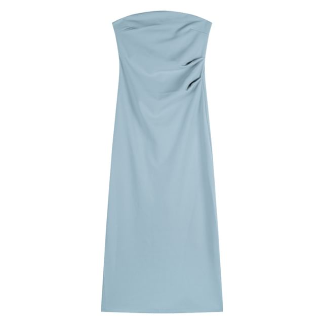Sheath Maxi Dress - Strapless Plain