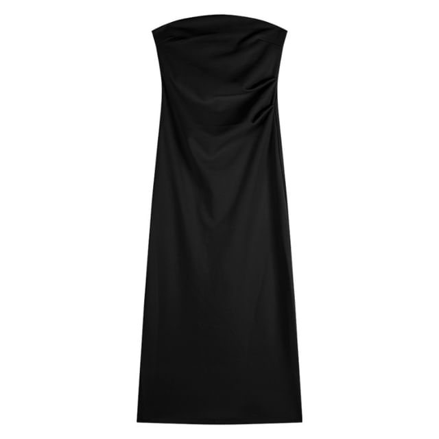 Sheath Maxi Dress - Strapless Plain