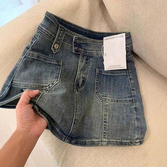 Classic Denim A-Line Mini Skirt