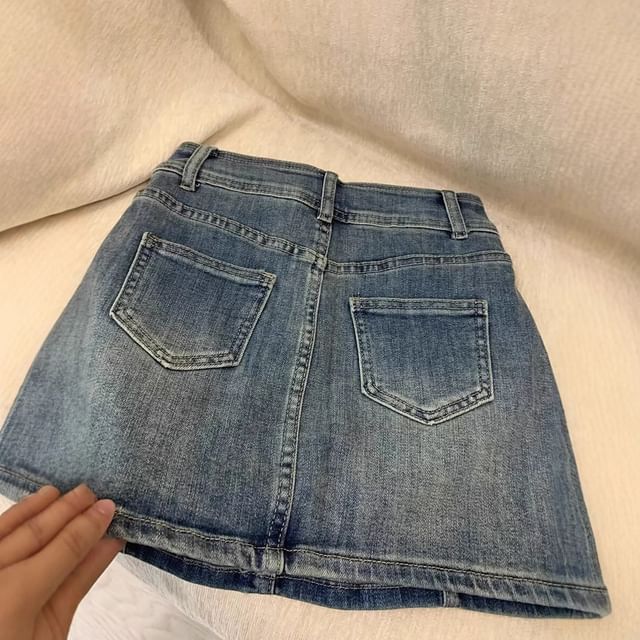 Classic Denim A-Line Mini Skirt