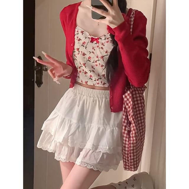 Simple High-Rise Mini Skirt in Solid Color