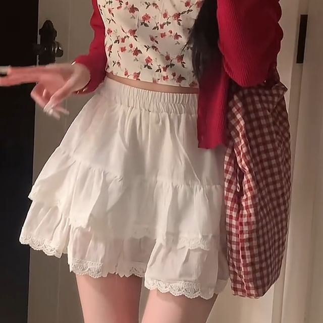 Simple High-Rise Mini Skirt in Solid Color