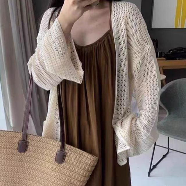 Crochet Lace Open Front Cardigan