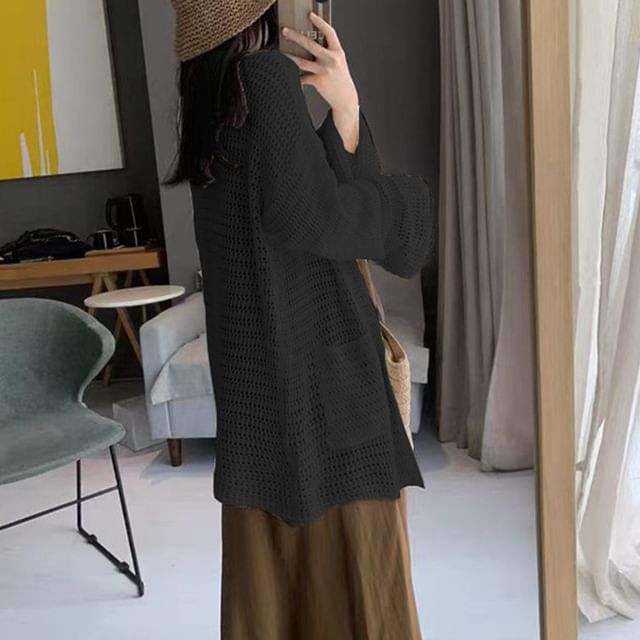 Crochet Lace Open Front Cardigan