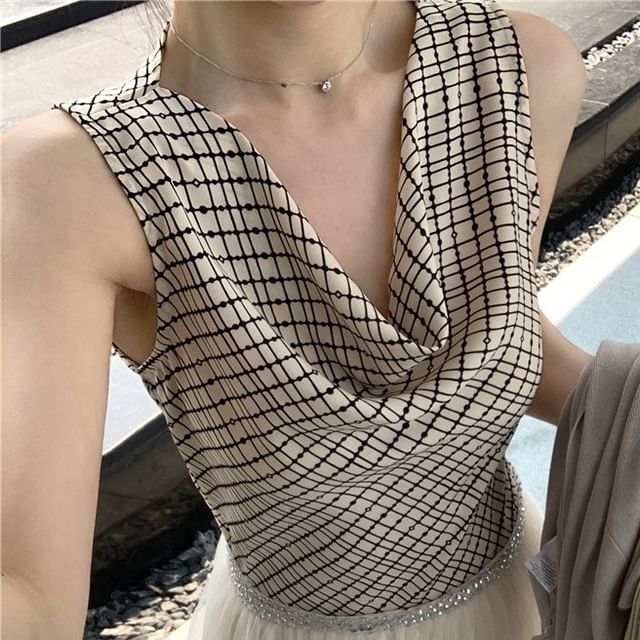 Cowl Neck Top and V-Neck Cardigan