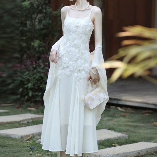 Lace Maxi Dress and Cardigan Set