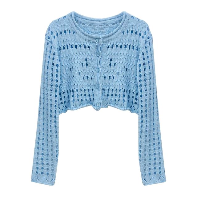 Perforated Crop Cardigan & Bodycon Mini Dress Set