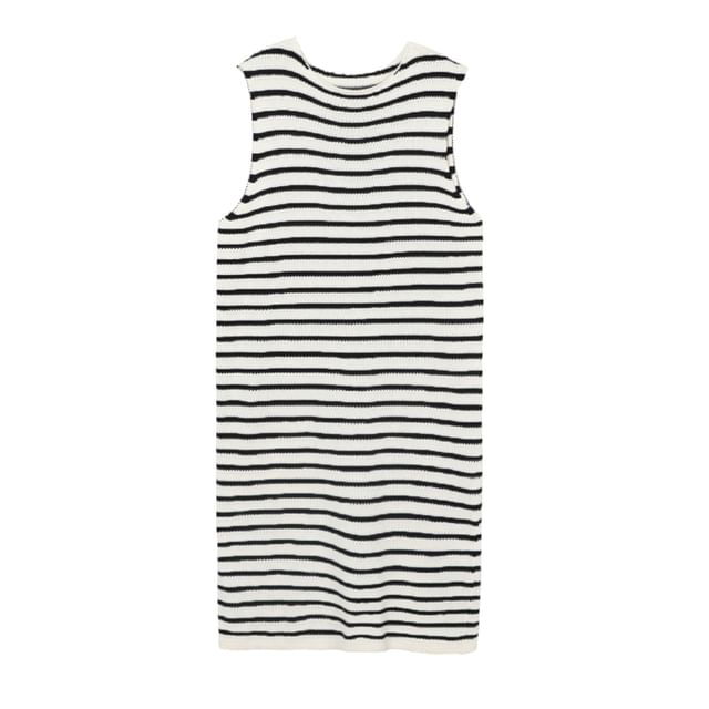 Striped Knit Sleeveless Maxi Dress