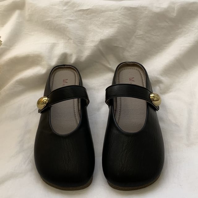 Round Toe Plain Mary Jane Mules