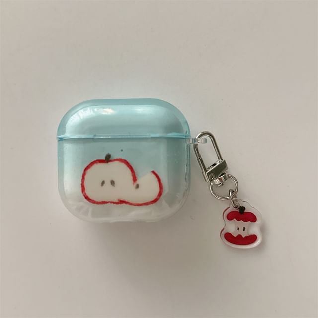 Set: Apple Print AirPods / Pro Earphone Case Skin + Charm