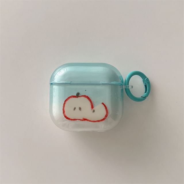 Set: Apple Print AirPods / Pro Earphone Case Skin + Charm