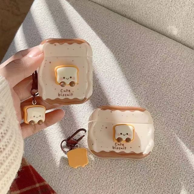 + Set: Bread AirPods Cover Earphone Protection Charm Case