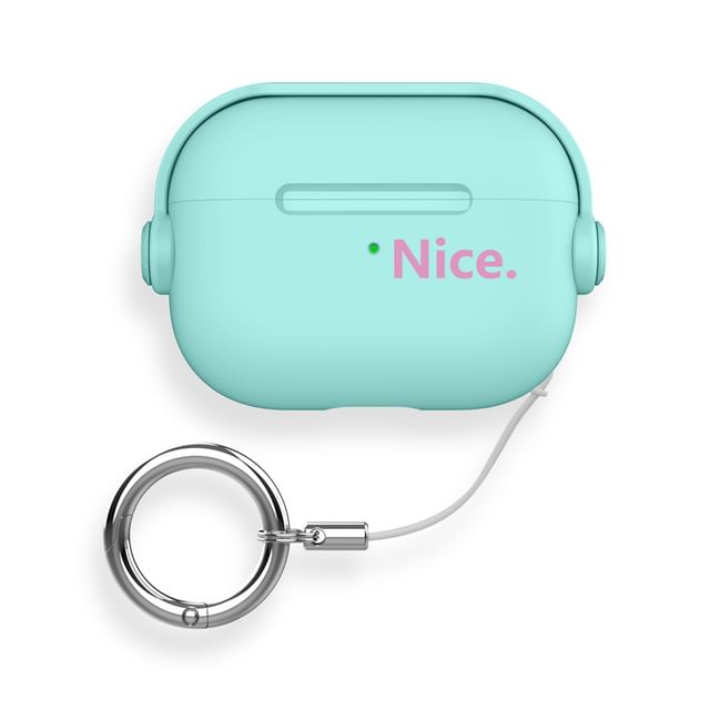 Set: Lettering AirPods / Pro Earphone Case Skin + Ring Hoop
