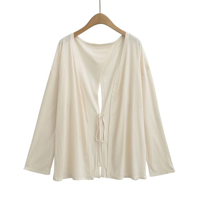 V-Neck Open Front Cardigan