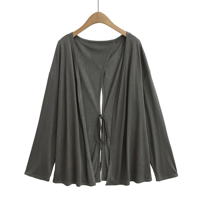 V-Neck Open Front Cardigan