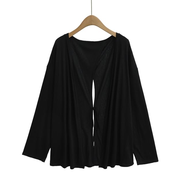 V-Neck Open Front Cardigan