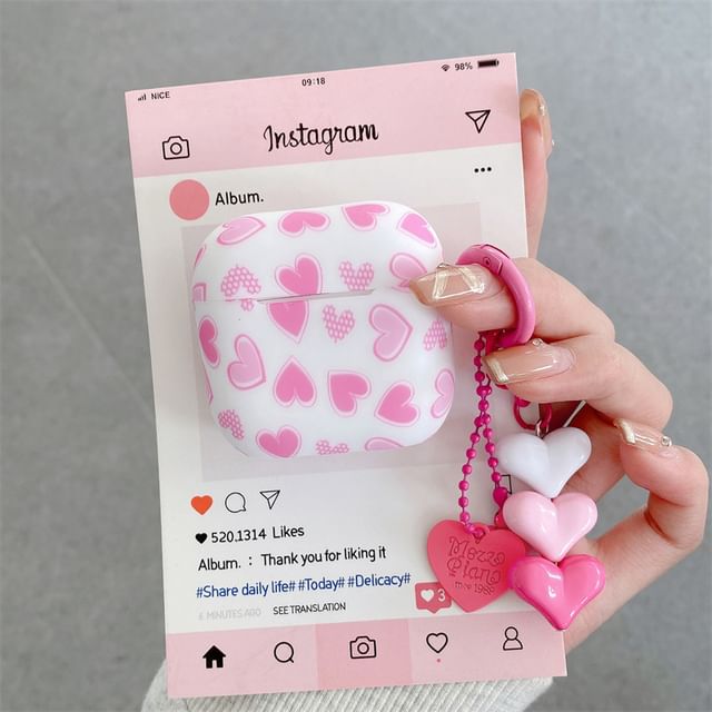 Heart Apple AirPods / Pro Earphone Case Skin with Charm