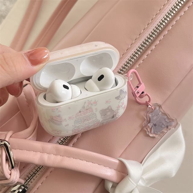Cat Cake Apple AirPods / Pro Earphone Case Skin with Charm