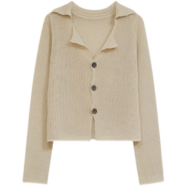 Hooded V-Neck Button Cropped Cardigan