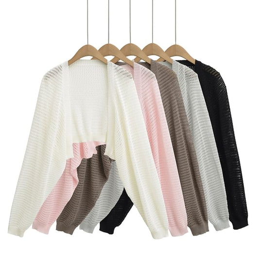 Pointelle Crop Cardigan