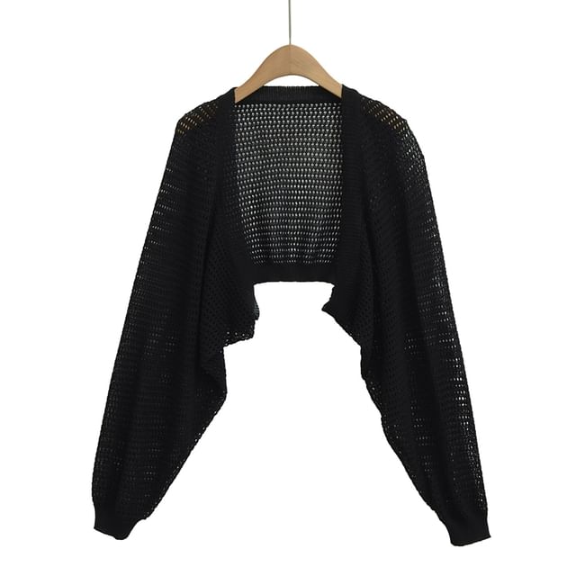 Pointelle Crop Cardigan