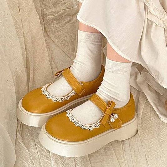 Plain Platform Mary Jane Shoes