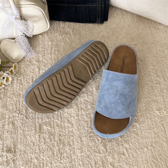 Faux Leather Slide Sandals