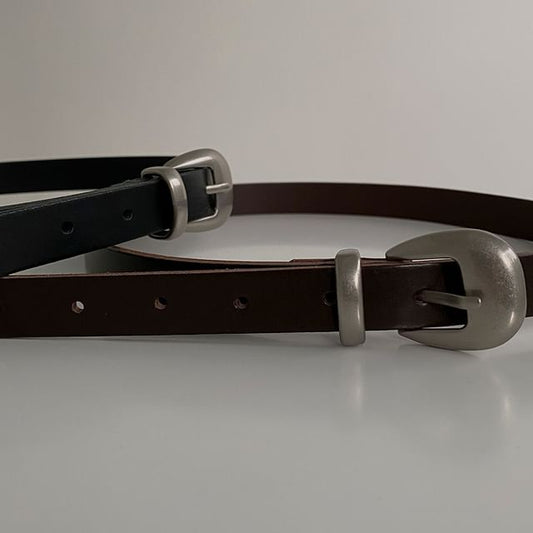Faux Leather Buckled Belt