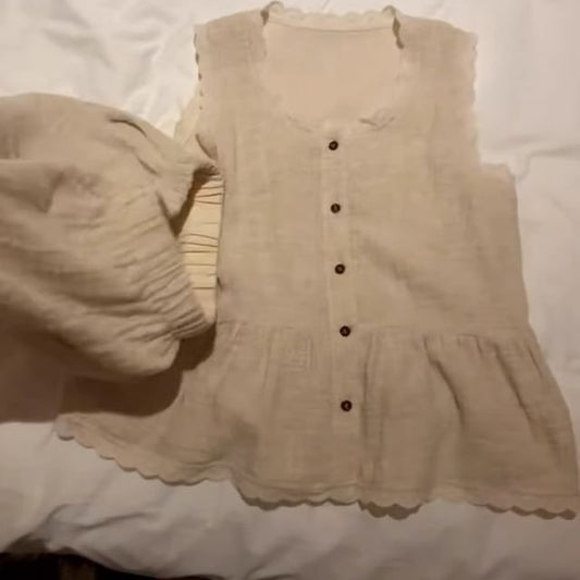 Pajama Set: Lace Trim Cami and Elastic Shorts