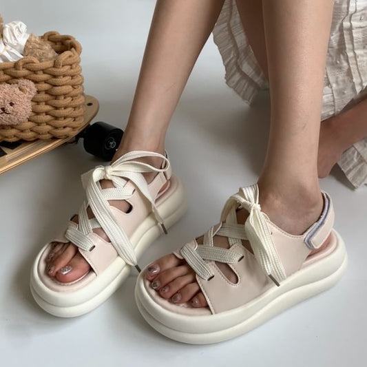 Platform Lace-Up Sandals