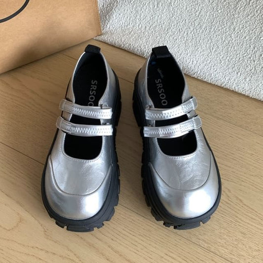 Platform Double Strap Mary Jane Shoes