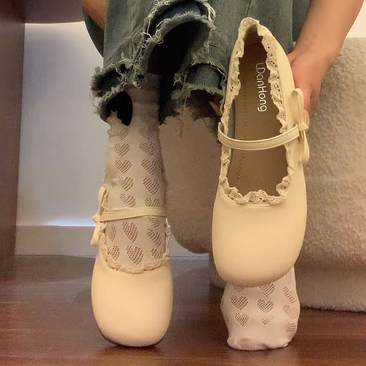 Lace Ruffle Mary Jane Shoes