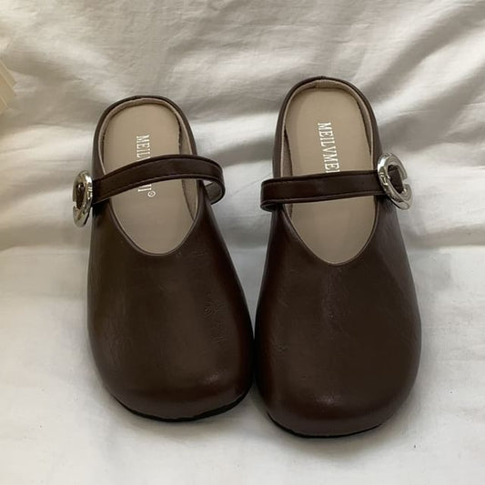 Low Heel Hoop Accent Mary Jane Mules