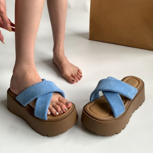 Platform Wedge Heel Slide Sandals